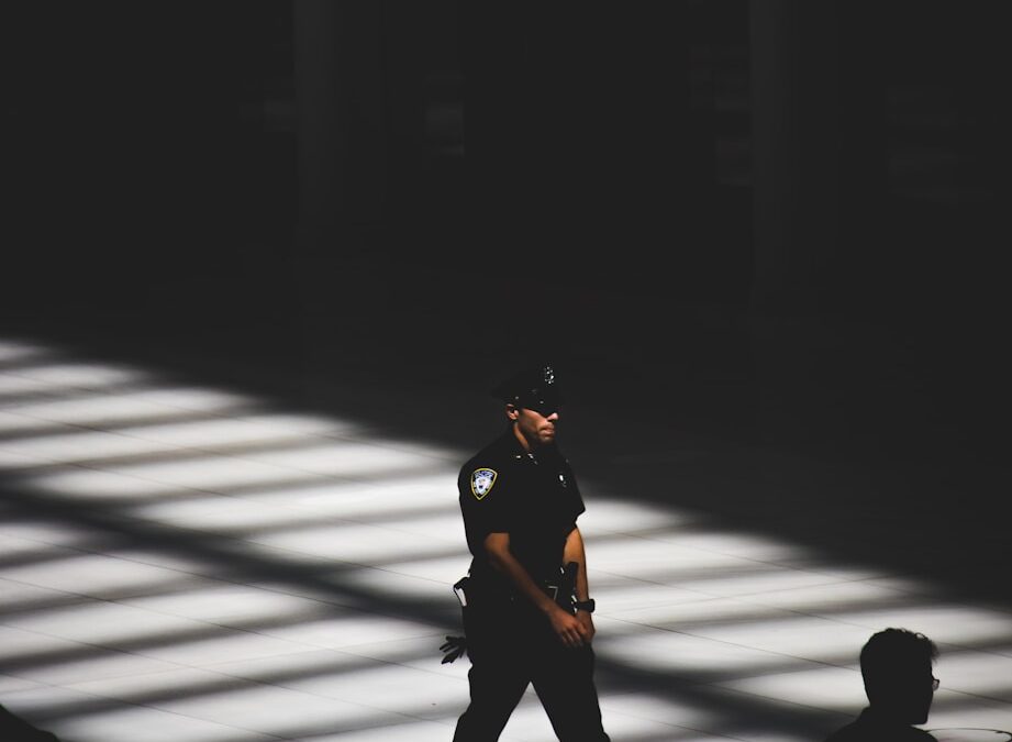 man in black police uniform