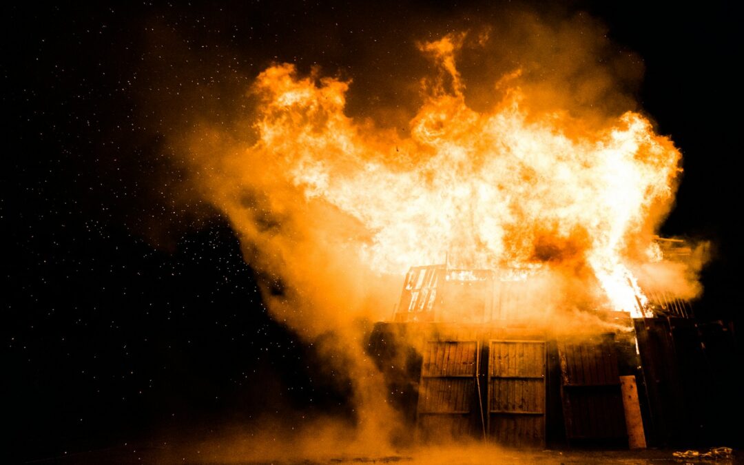 photo of burning house